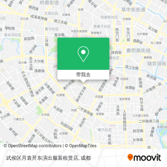 武侯区月袁开东演出服装租赁店地图