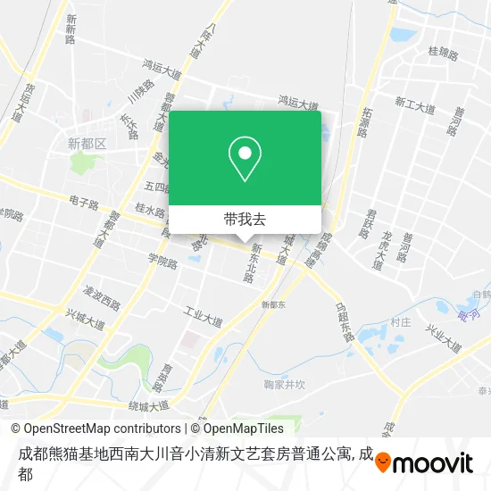 成都熊猫基地西南大川音小清新文艺套房普通公寓地图
