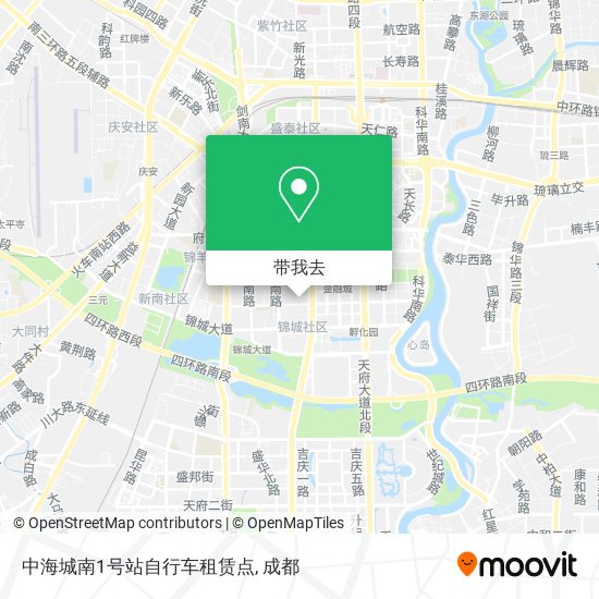 中海城南1号站自行车租赁点地图