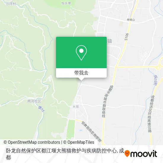 卧龙自然保护区都江堰大熊猫救护与疾病防控中心地图