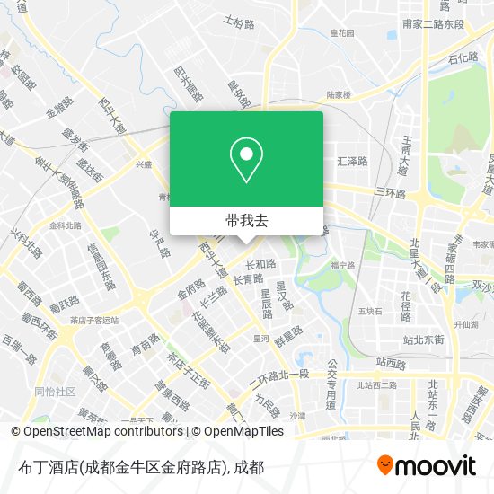 布丁酒店(成都金牛区金府路店)地图