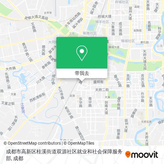 成都市高新区桂溪街道双源社区就业和社会保障服务部地图