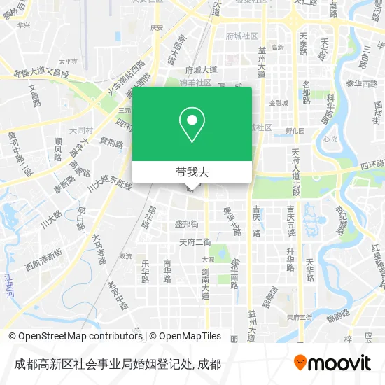 成都高新区社会事业局婚姻登记处地图