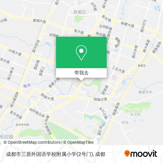 成都市三原外国语学校附属小学(2号门)地图