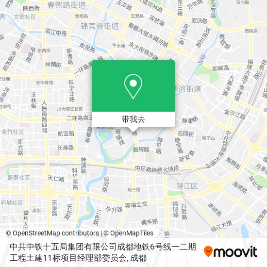 中共中铁十五局集团有限公司成都地铁6号线一二期工程土建11标项目经理部委员会地图