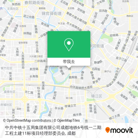 中共中铁十五局集团有限公司成都地铁6号线一二期工程土建11标项目经理部委员会地图