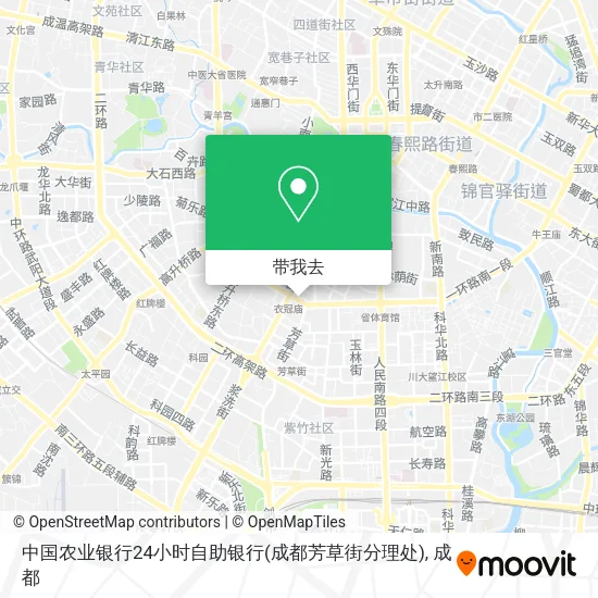 中国农业银行24小时自助银行(成都芳草街分理处)地图