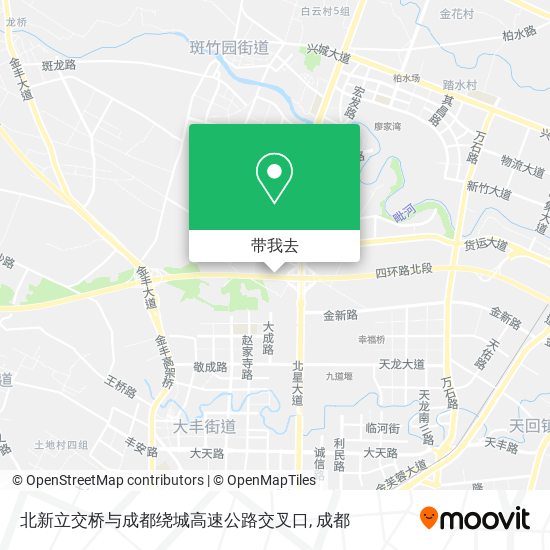 北新立交桥与成都绕城高速公路交叉口地图