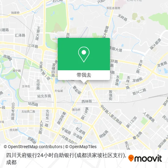 四川天府银行24小时自助银行(成都洪家坡社区支行)地图