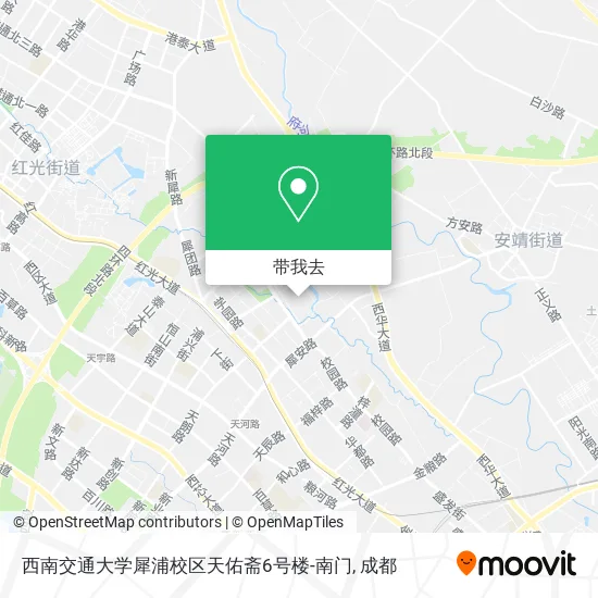 西南交通大学犀浦校区天佑斋6号楼-南门地图