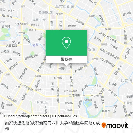 如家快捷酒店(成都新南门四川大学华西医学院店)地图