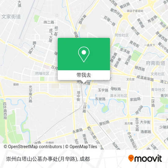 崇州白塔山公墓办事处(月华路)地图
