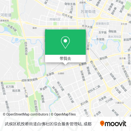 武侯区机投桥街道白佛社区综合服务管理站地图