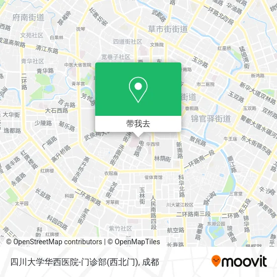 四川大学华西医院-门诊部(西北门)地图