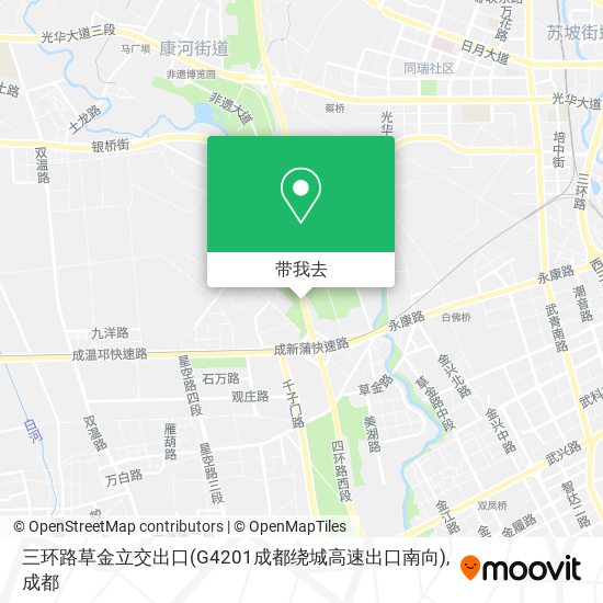 三环路草金立交出口(G4201成都绕城高速出口南向)地图
