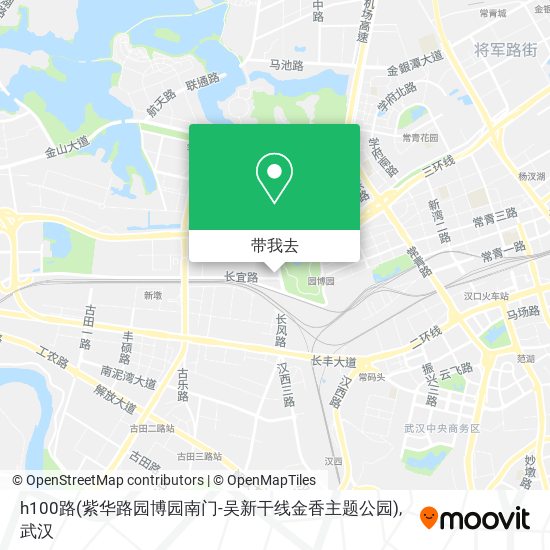 h100路(紫华路园博园南门-吴新干线金香主题公园)地图