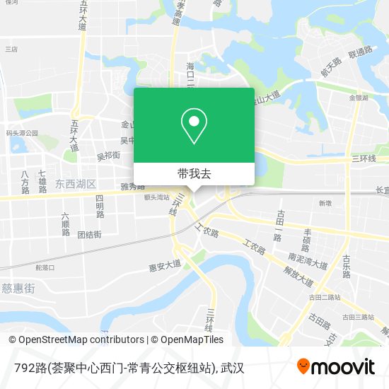792路(荟聚中心西门-常青公交枢纽站)地图
