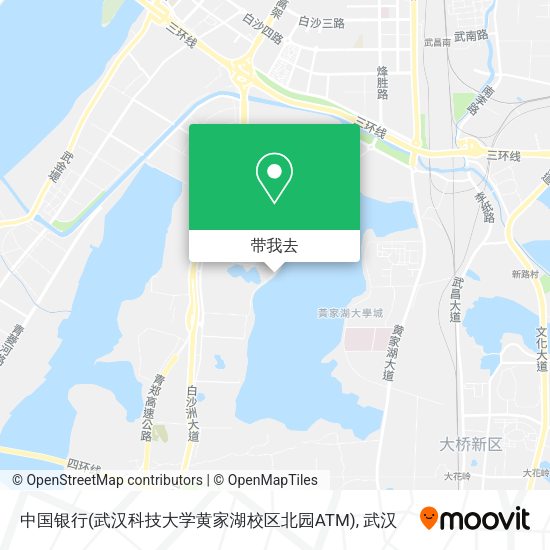 中国银行(武汉科技大学黄家湖校区北园ATM)地图