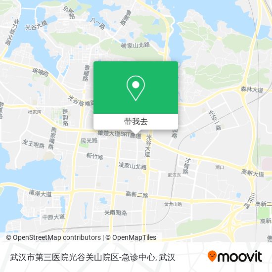 武汉市第三医院光谷关山院区-急诊中心地图