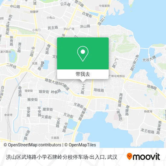洪山区武珞路小学石牌岭分校停车场-出入口地图
