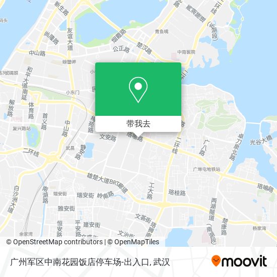 广州军区中南花园饭店停车场-出入口地图