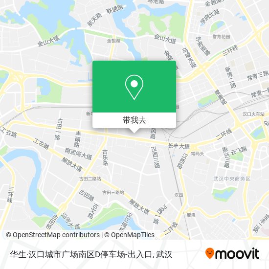 华生·汉口城市广场南区D停车场-出入口地图