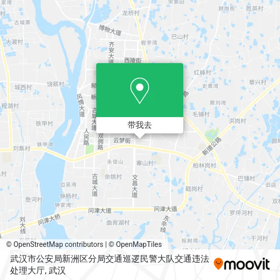 武汉市公安局新洲区分局交通巡逻民警大队交通违法处理大厅地图