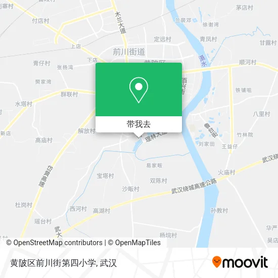 黄陂区前川街第四小学地图
