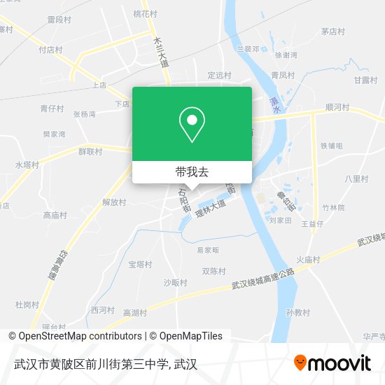 武汉市黄陂区前川街第三中学地图