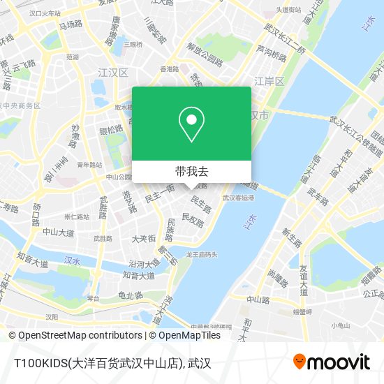 T100KIDS(大洋百货武汉中山店)地图