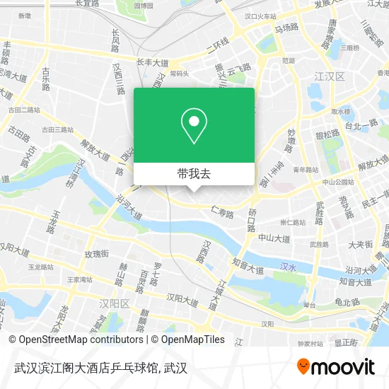 武汉滨江阁大酒店乒乓球馆地图