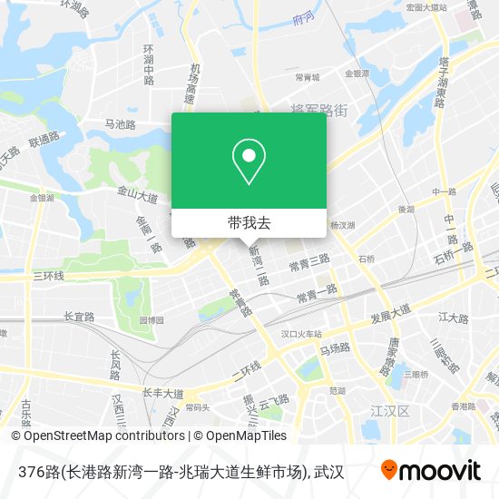 376路(长港路新湾一路-兆瑞大道生鲜市场)地图