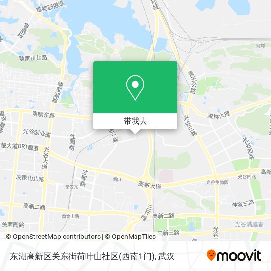 东湖高新区关东街荷叶山社区(西南1门)地图