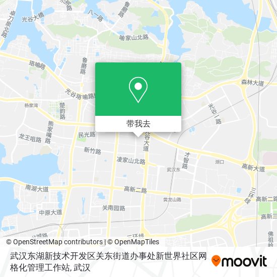 武汉东湖新技术开发区关东街道办事处新世界社区网格化管理工作站地图