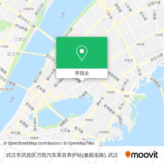 武汉市武昌区万凯汽车美容养护站(秦园东路)地图