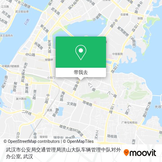 武汉市公安局交通管理局洪山大队车辆管理中队对外办公室地图