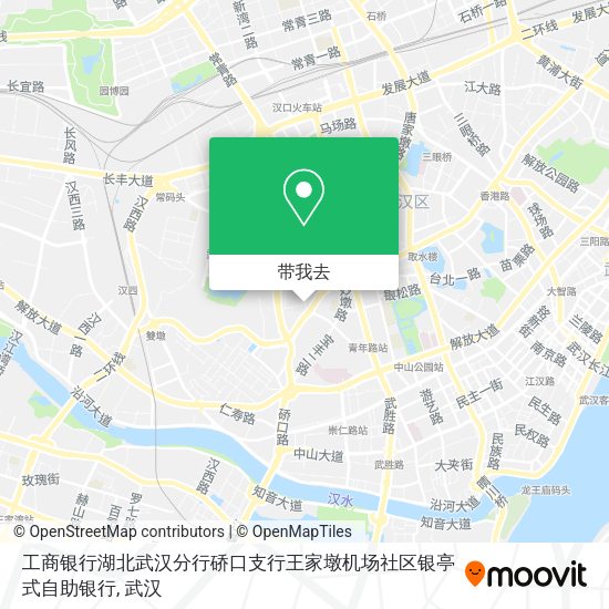 工商银行湖北武汉分行硚口支行王家墩机场社区银亭式自助银行地图