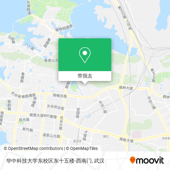 华中科技大学东校区东十五楼-西南门地图