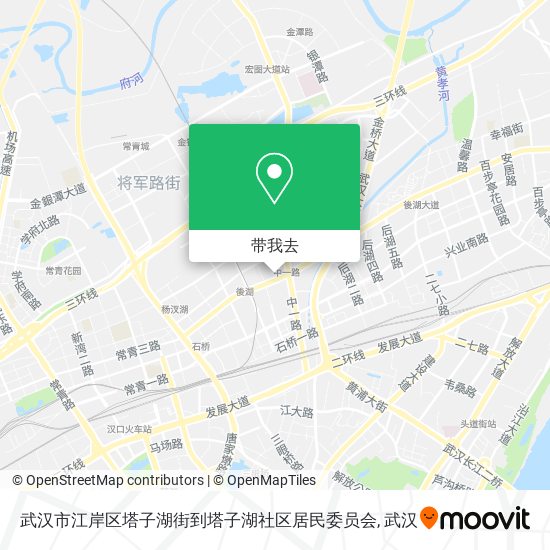 武汉市江岸区塔子湖街到塔子湖社区居民委员会地图
