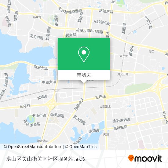 洪山区关山街关南社区服务站地图