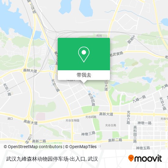 武汉九峰森林动物园停车场-出入口地图