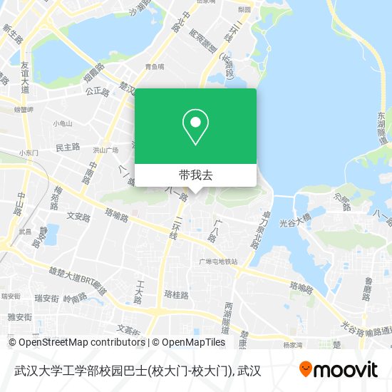 武汉大学工学部校园巴士(校大门-校大门)地图