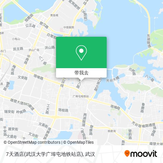 7天酒店(武汉大学广埠屯地铁站店)地图