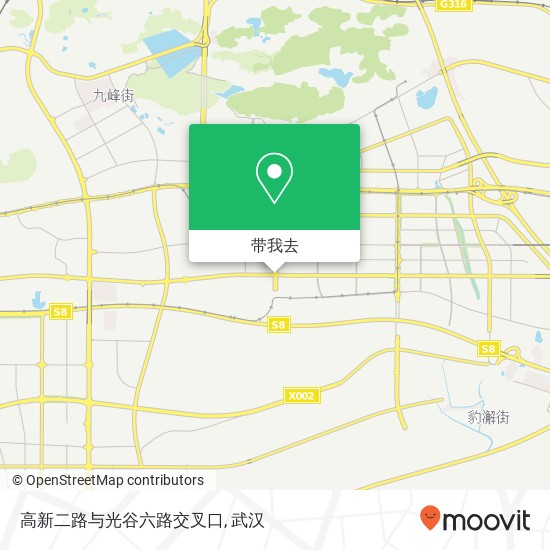 高新二路与光谷六路交叉口地图