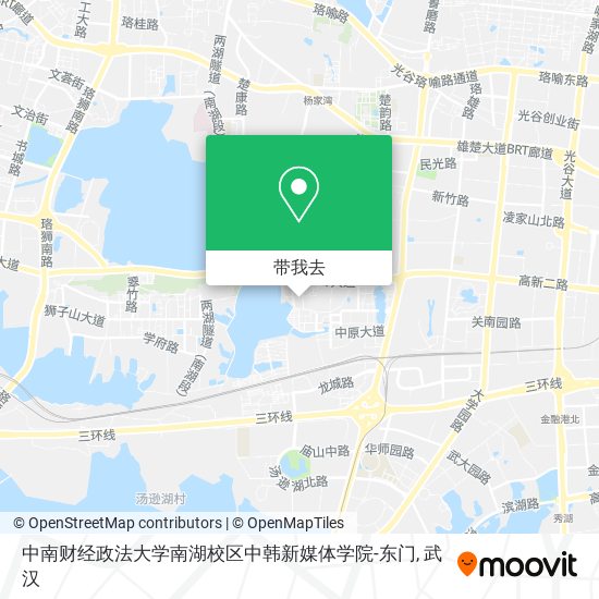 中南财经政法大学南湖校区中韩新媒体学院-东门地图