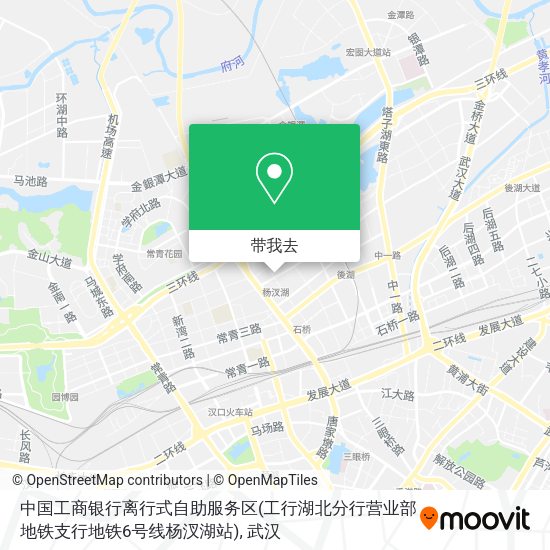 中国工商银行离行式自助服务区(工行湖北分行营业部地铁支行地铁6号线杨汊湖站)地图