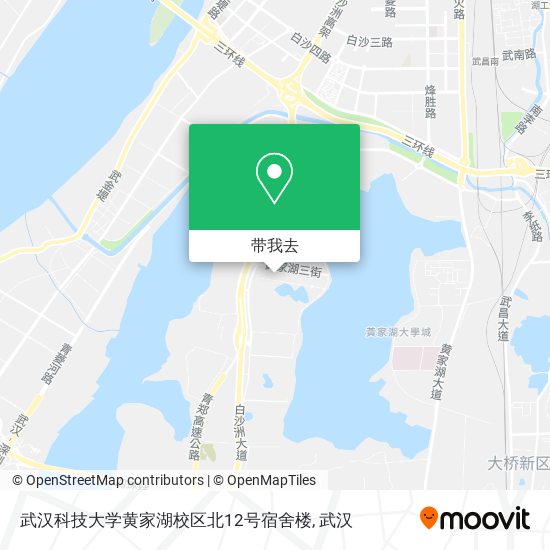 武汉科技大学黄家湖校区北12号宿舍楼地图