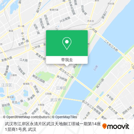 武汉市江岸区永清片区武汉天地御江璟城一期第14座1层商1号房地图