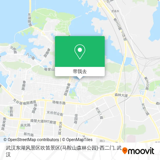 武汉东湖风景区吹笛景区(马鞍山森林公园)-西二门地图