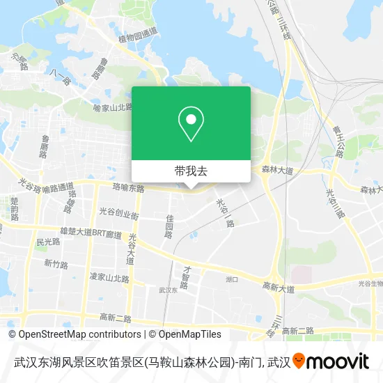 武汉东湖风景区吹笛景区(马鞍山森林公园)-南门地图